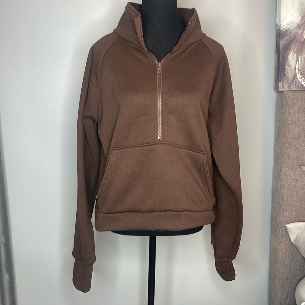 Brown Half-Zip Men's Sweater